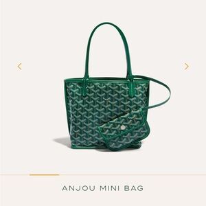 Goyard Green Anjou Mini Bag with Pouch